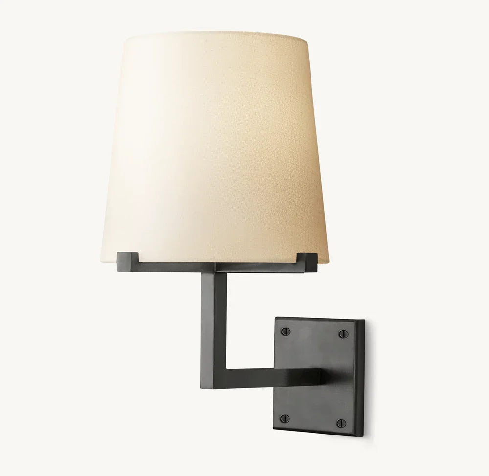 Pauillac Fabric Shade Grand Wall Light, Bedroom Wall Sconce, detail 9