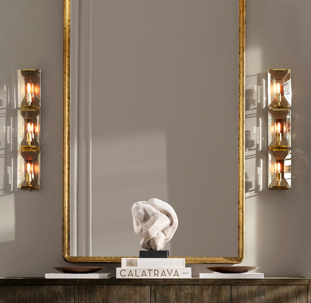 Harlow Crystal Triple Wall Light, Bedroom Wall Sconce, detail 8