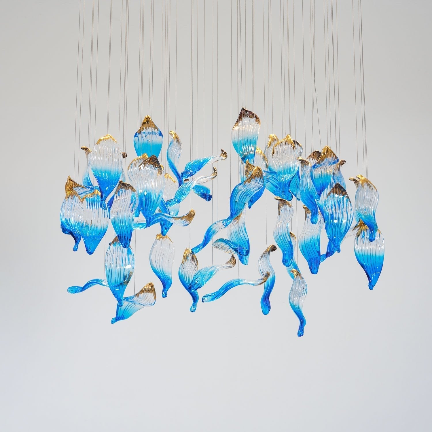 Ocean Drift Blown Glass Customizable Chandelier