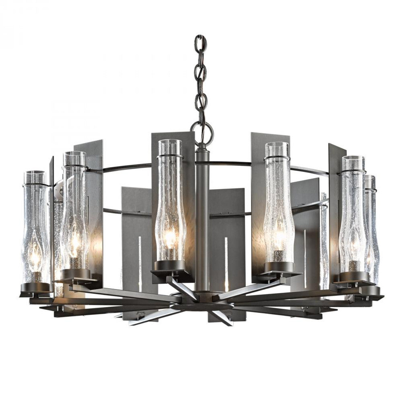 New Town Chandelier, 10-Light, Soft Gold, Seeded Clear Glass, 30"W (103290-SKT-84-II0184 3WHXX0)