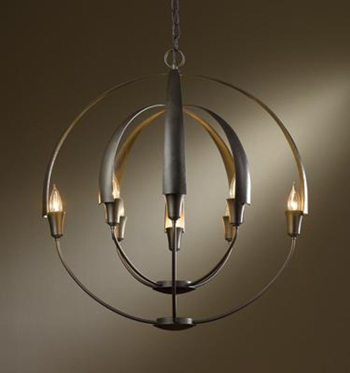 Double Cirque Chandelier, 8-Light, Black, 25.4"W (104205-SKT-10 39CH1N)
