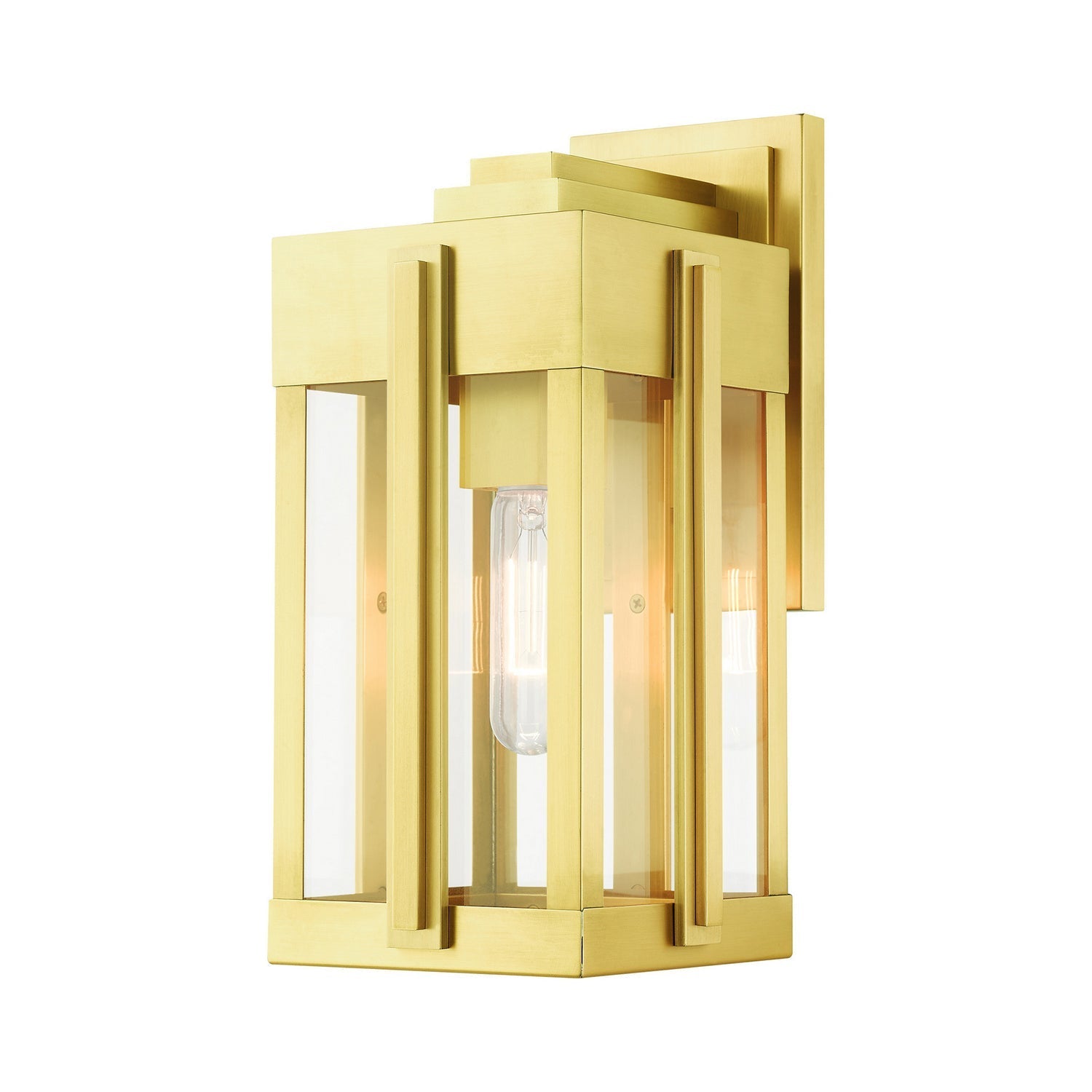 Lexington 1-Light 13.25" Natural Brass Outdoor Wall Sconce front view
