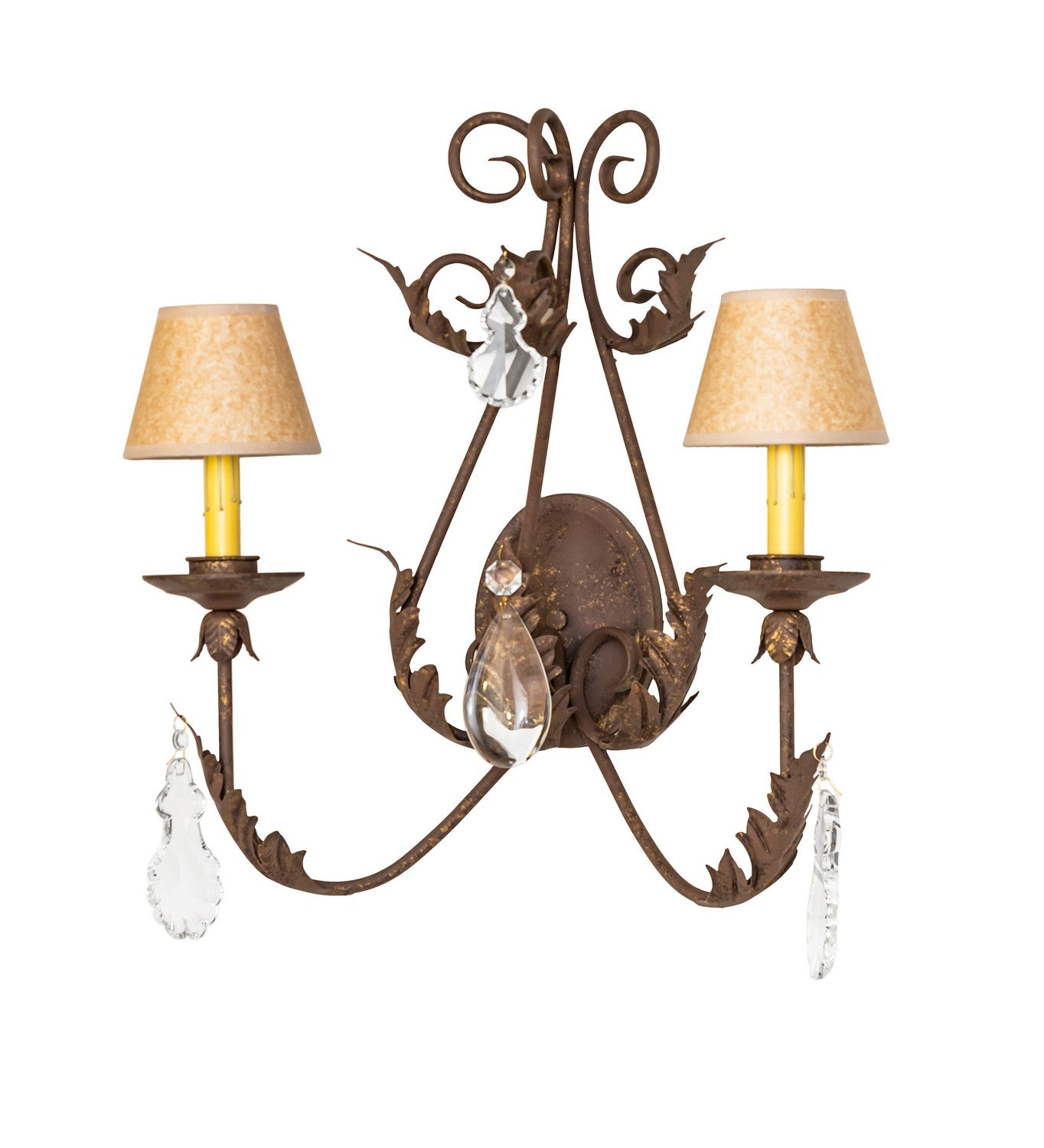 French 2-Light 23.00" Pompeii Gold Wall Sconce detail view 2