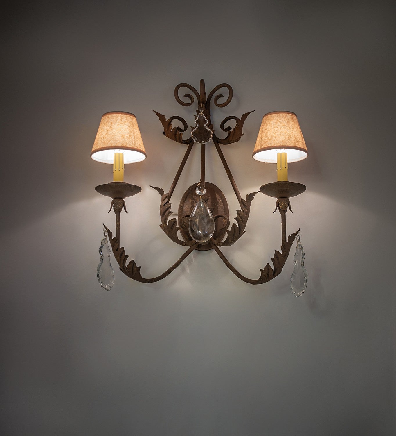 French 2-Light 23.00" Pompeii Gold Wall Sconce detail view 4