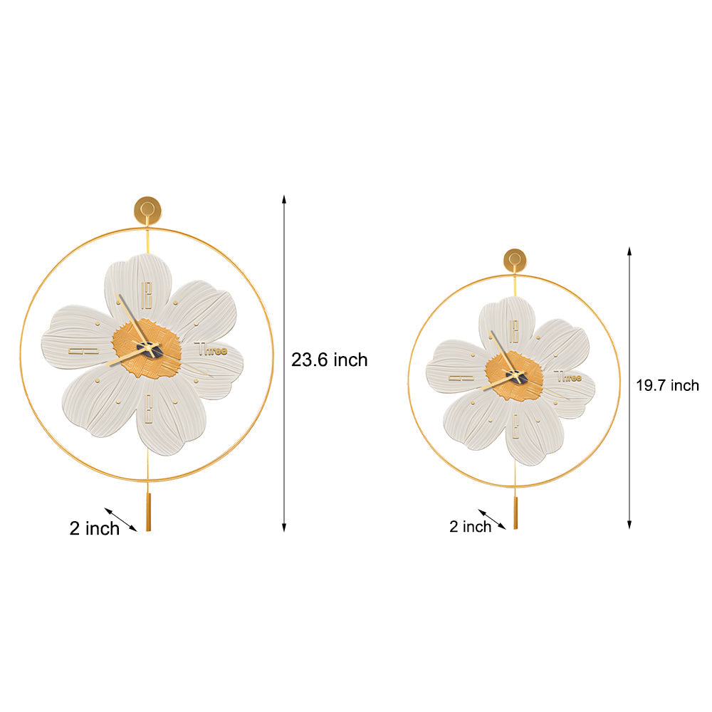 Round Metal Battery Operated LED Flower Wall Sconce
