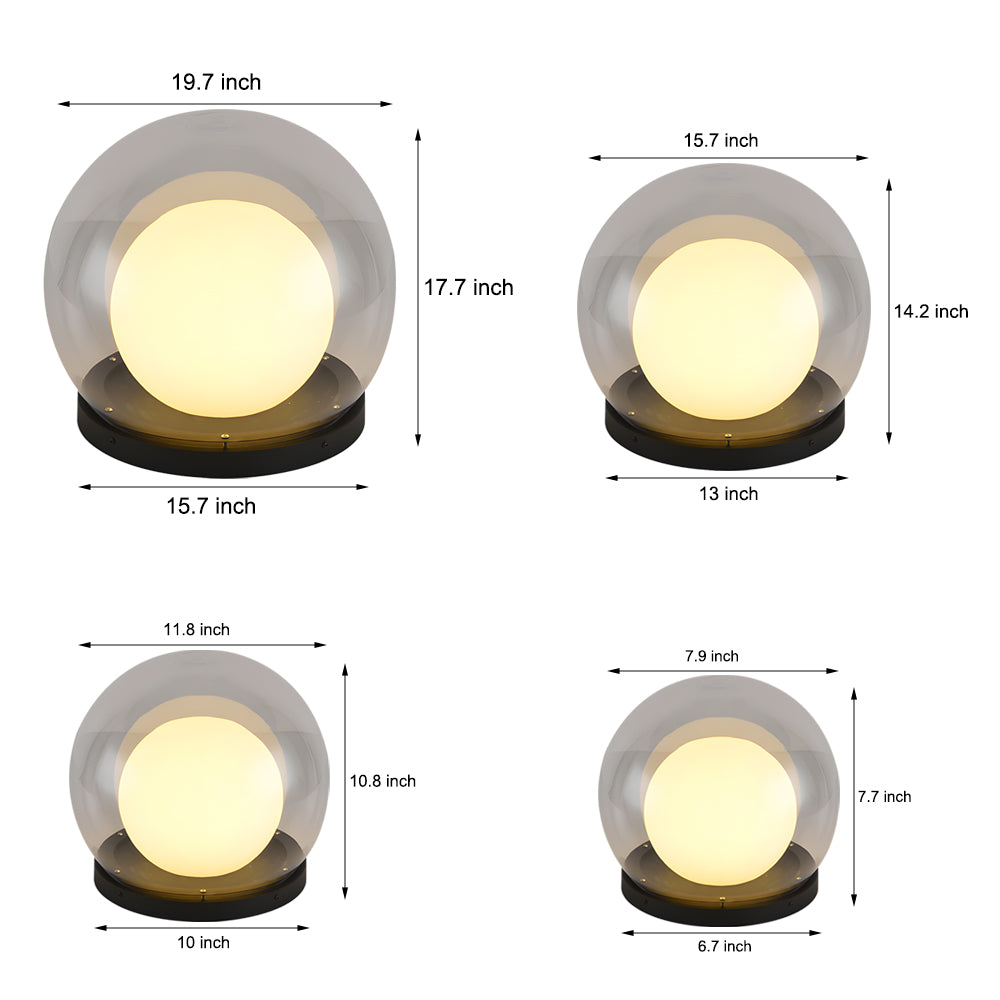 Solar Bubble Lunar Post Light Waterproof Globe Outdoor