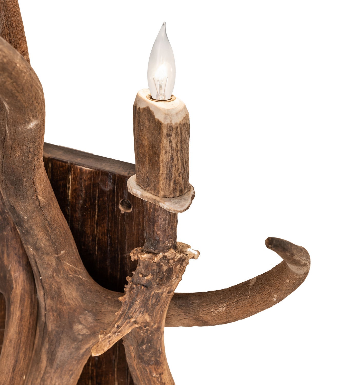 Antlers Elk and Mule Deer 5-Light 36.00" Naturally Shed/Stained Wall Sconce detail view 5