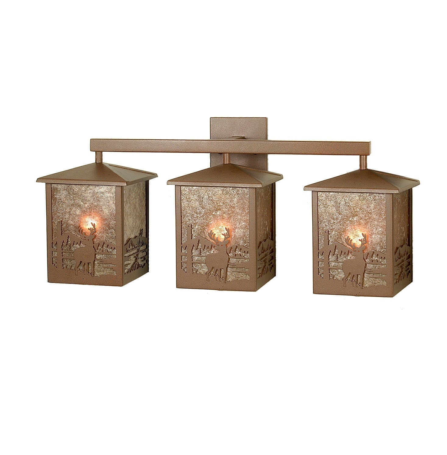 Deer Creek 27 Inch 3-Light 11.50" Rust LED Wall Sconce front view
