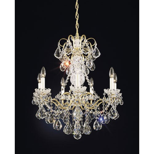 Gold Seven-Light Clear Heritage Handcut 24W Chandelier