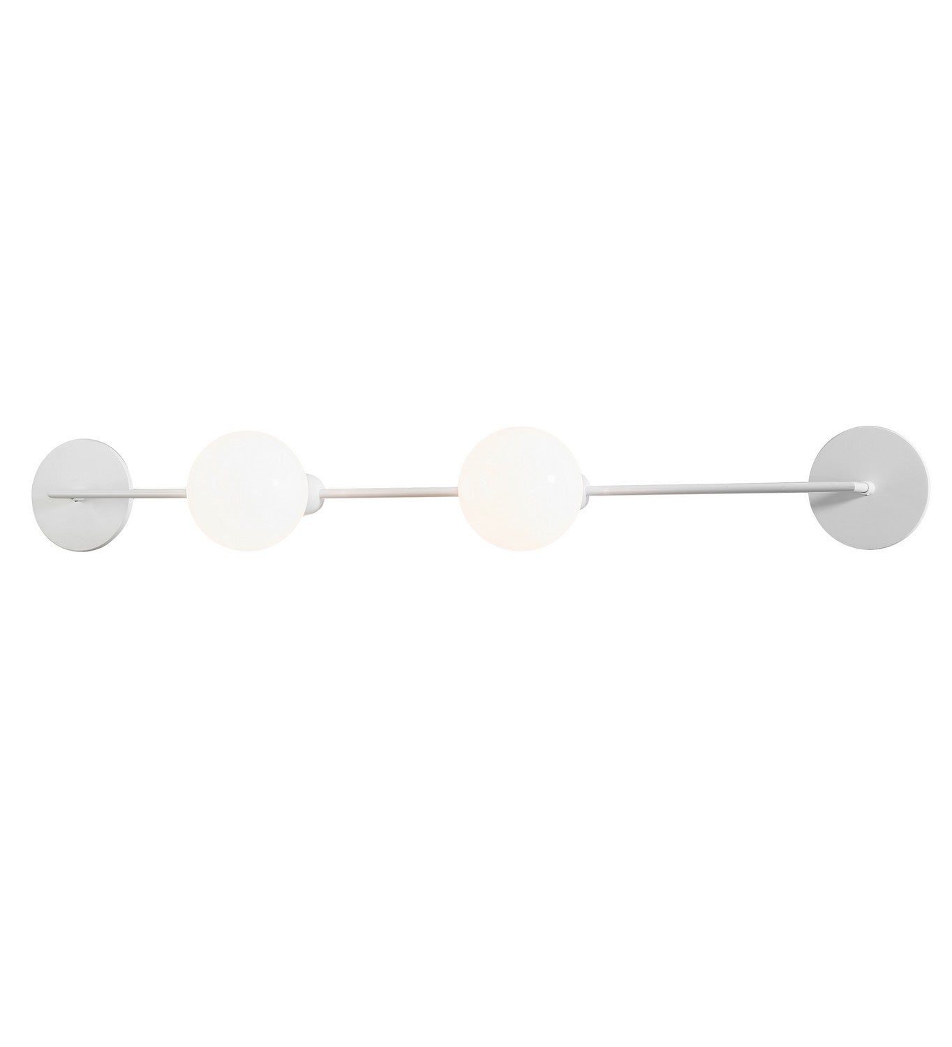 2-Light 2-Light 5.00" Gloss White LED Wall Sconce front view