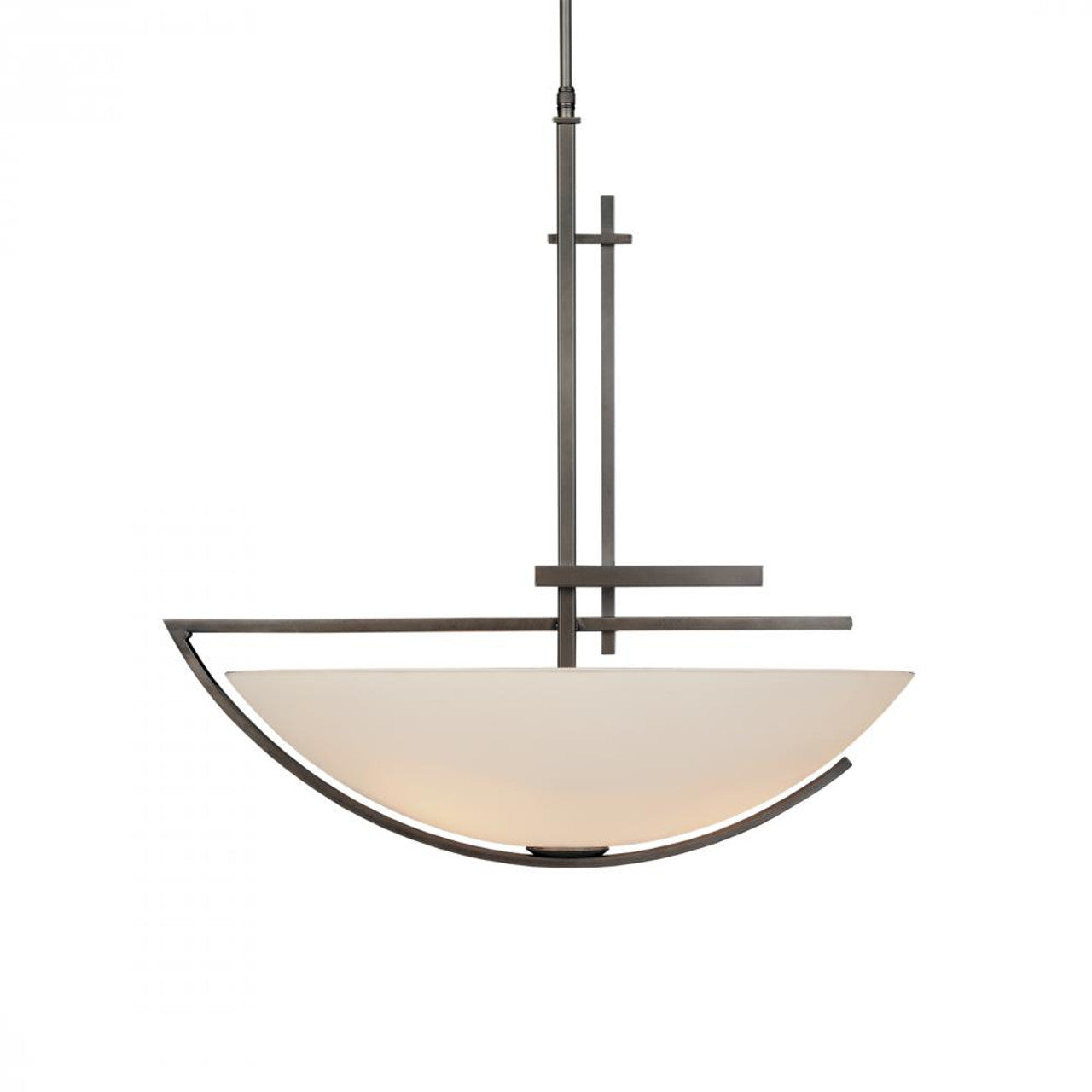 Ondrian Pendant, 3-light, Long Height, Bronze, Opal Glass, 24"W (138552-SKT-LONG-05-GG0032 UUQH)