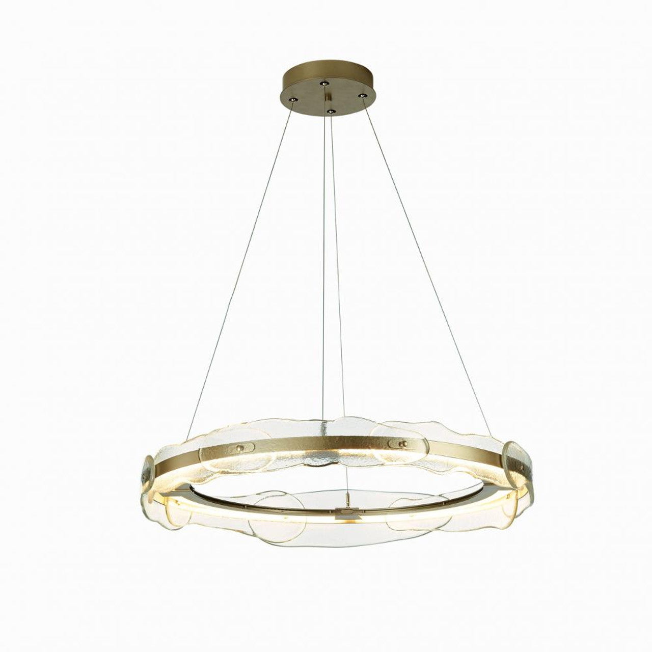 Close-up angle of Solstice Pendant, 1-Light, Standard Height, LED, Clear showing form and material detail