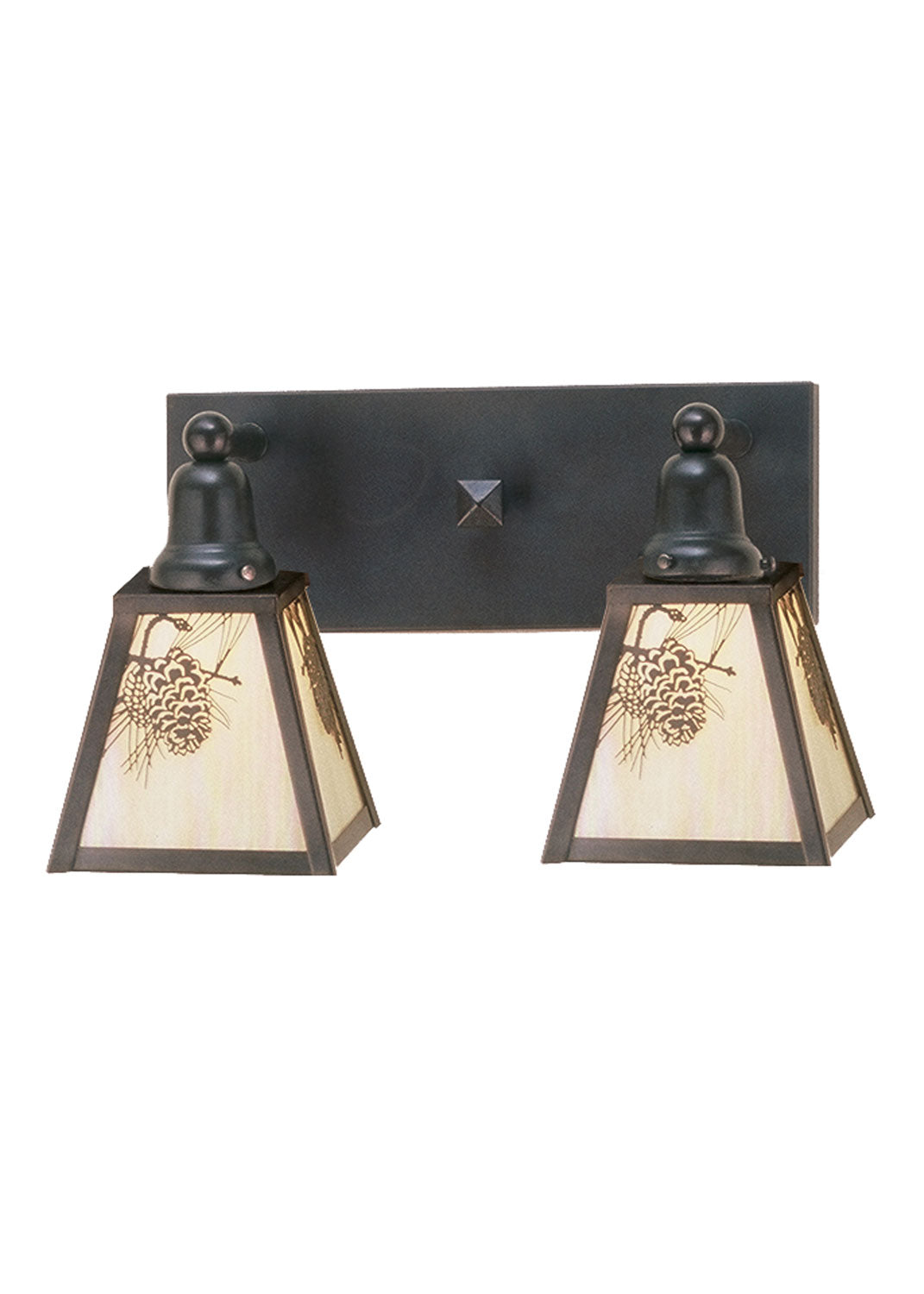 Winter Pine 17 Inch 2-Light 10.00" Rust Wall Sconce front view