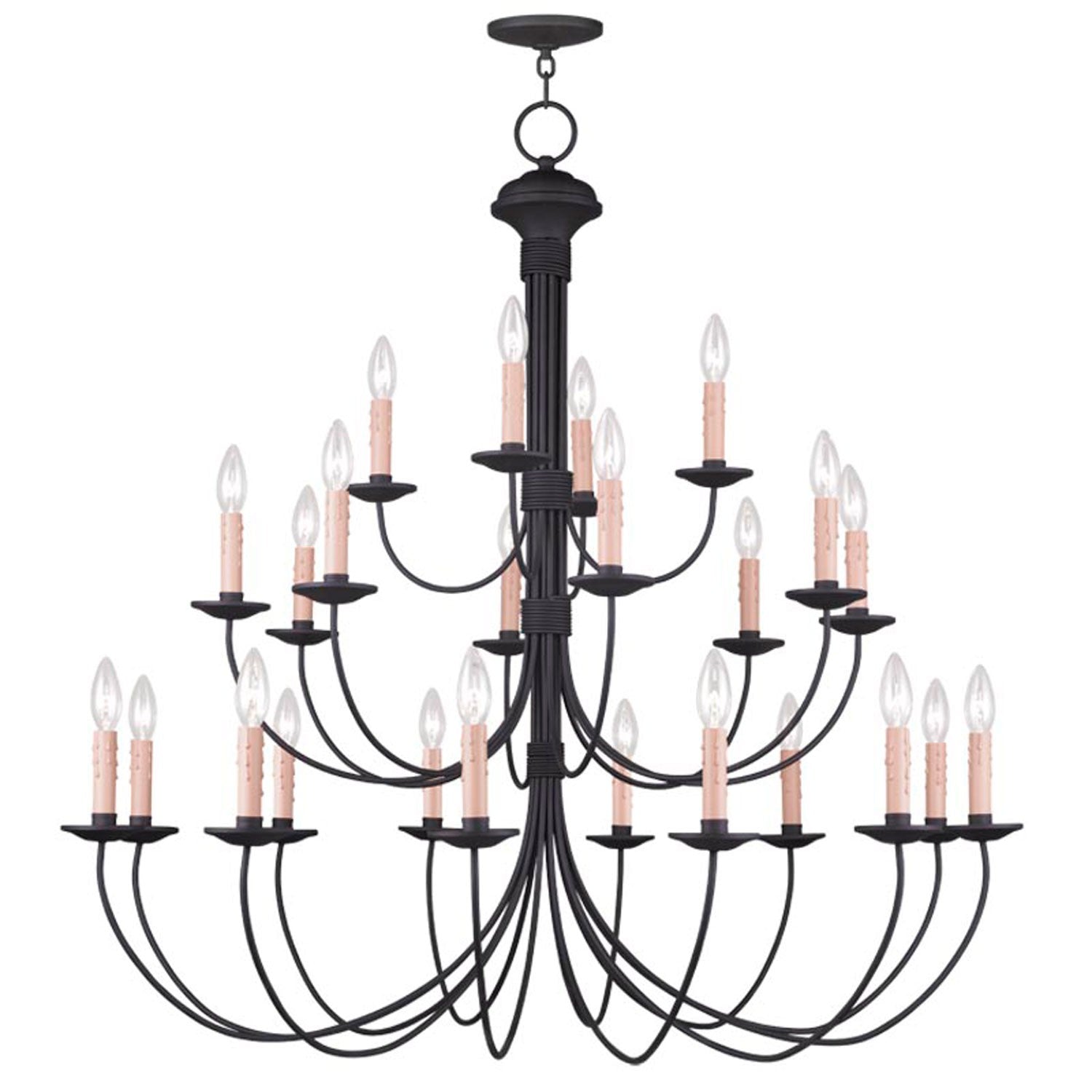 Heritage Black 40-Inch 24-Light Chandelier