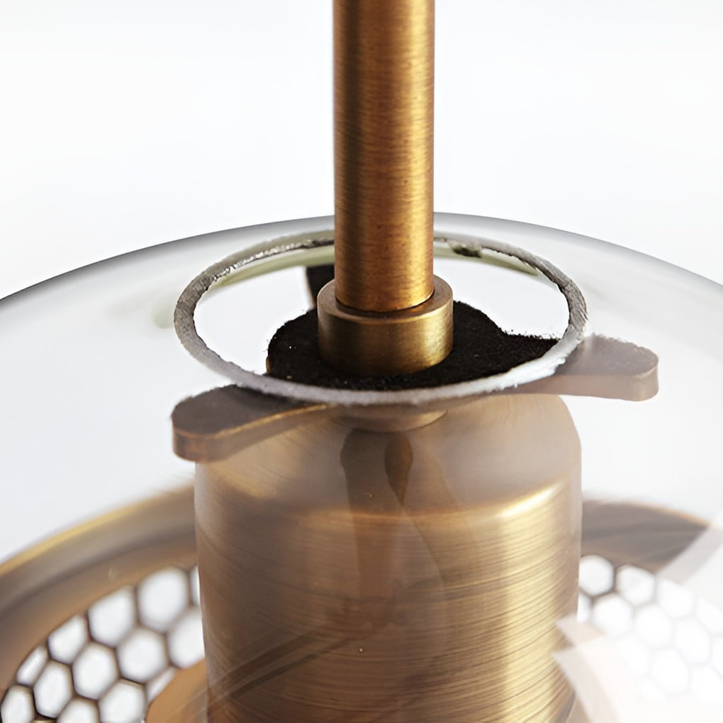 Minimalist Round Glass LED Industrial Light Chandelier
