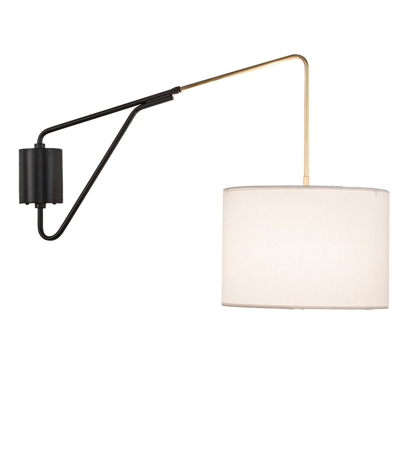 1-Light 22.00" Solar Black/Brushed Brass Wall Sconce front view