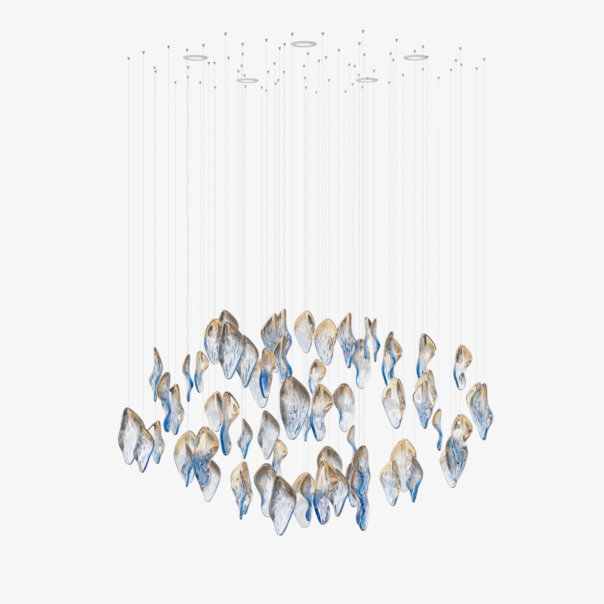 Ocean Drift Blown Glass Customizable Chandelier