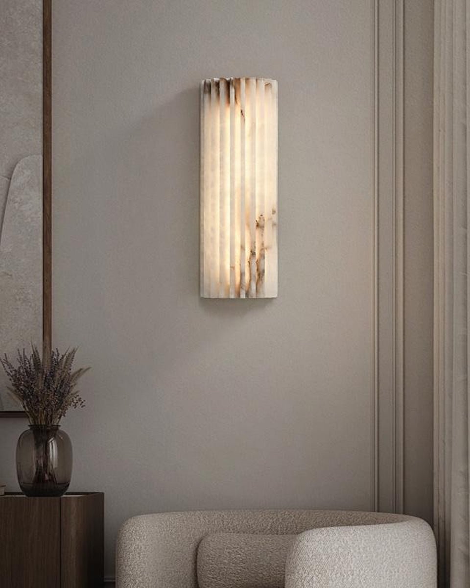 Alvia Alabaster Wall Light, Hardwired Wall Sconce, detail 22