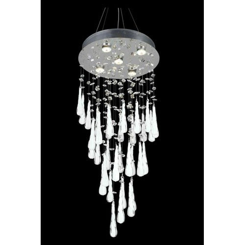 Crystal Chrome Five-Light 32-in Chandelier