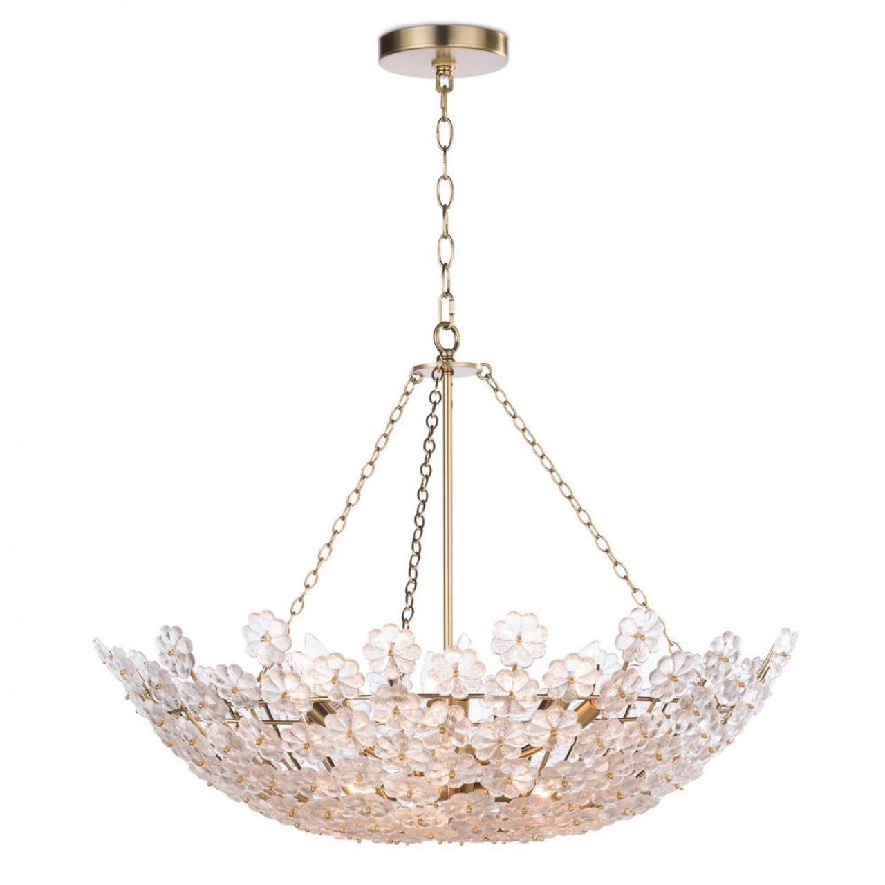 Cheshire Basin Chandelier, 6-Light, Gold Leaf