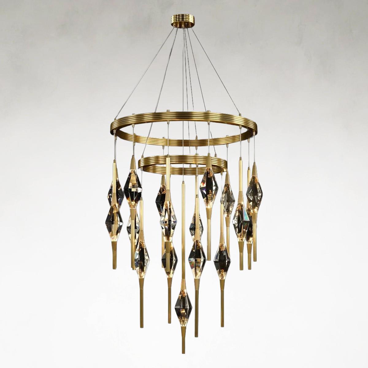 Sprezzaturas 17-Light 36-Inch Honeyed Brass Chandelier Ceiling Fi x ture