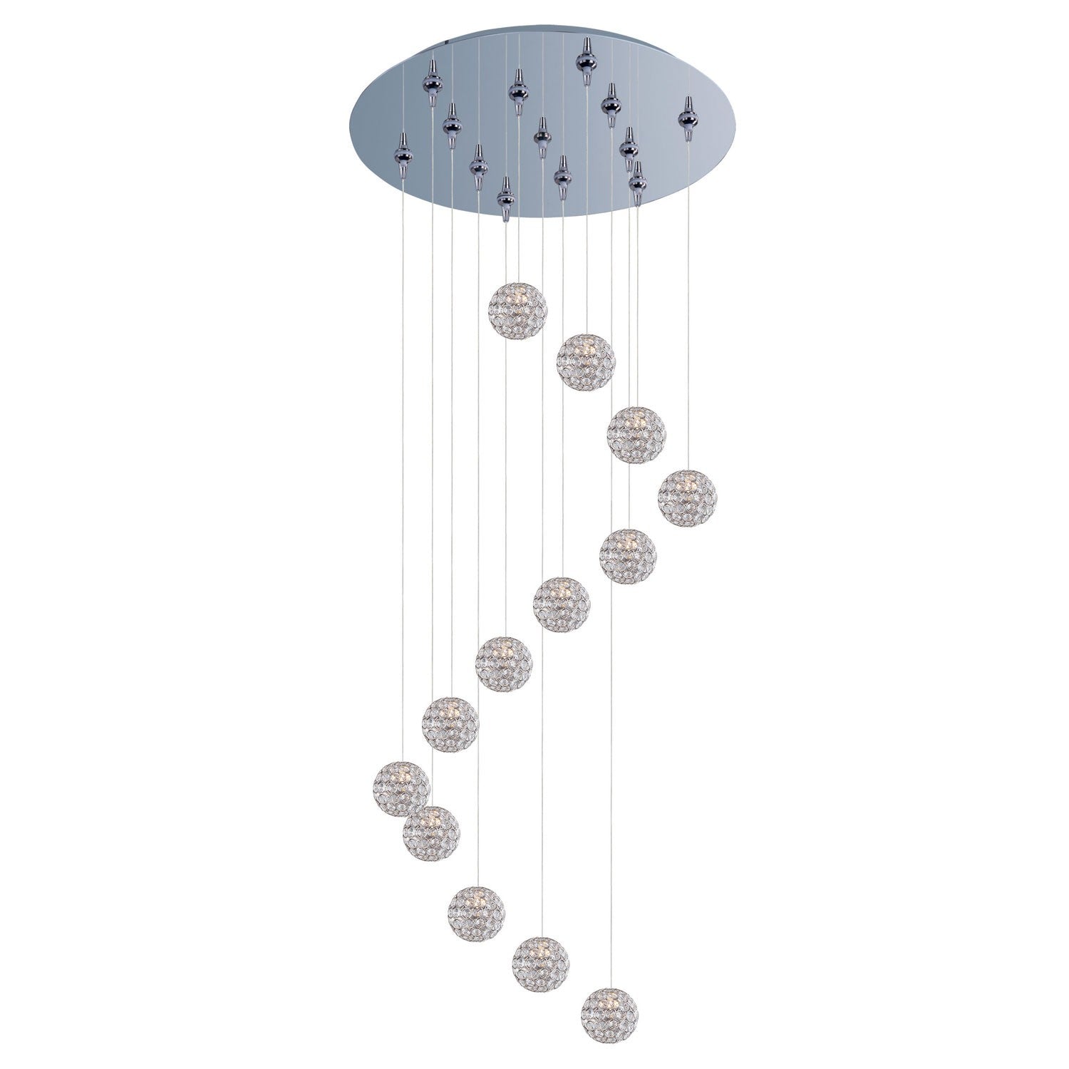 Polished Chrome Thirteen-Light RapidJack Pendant