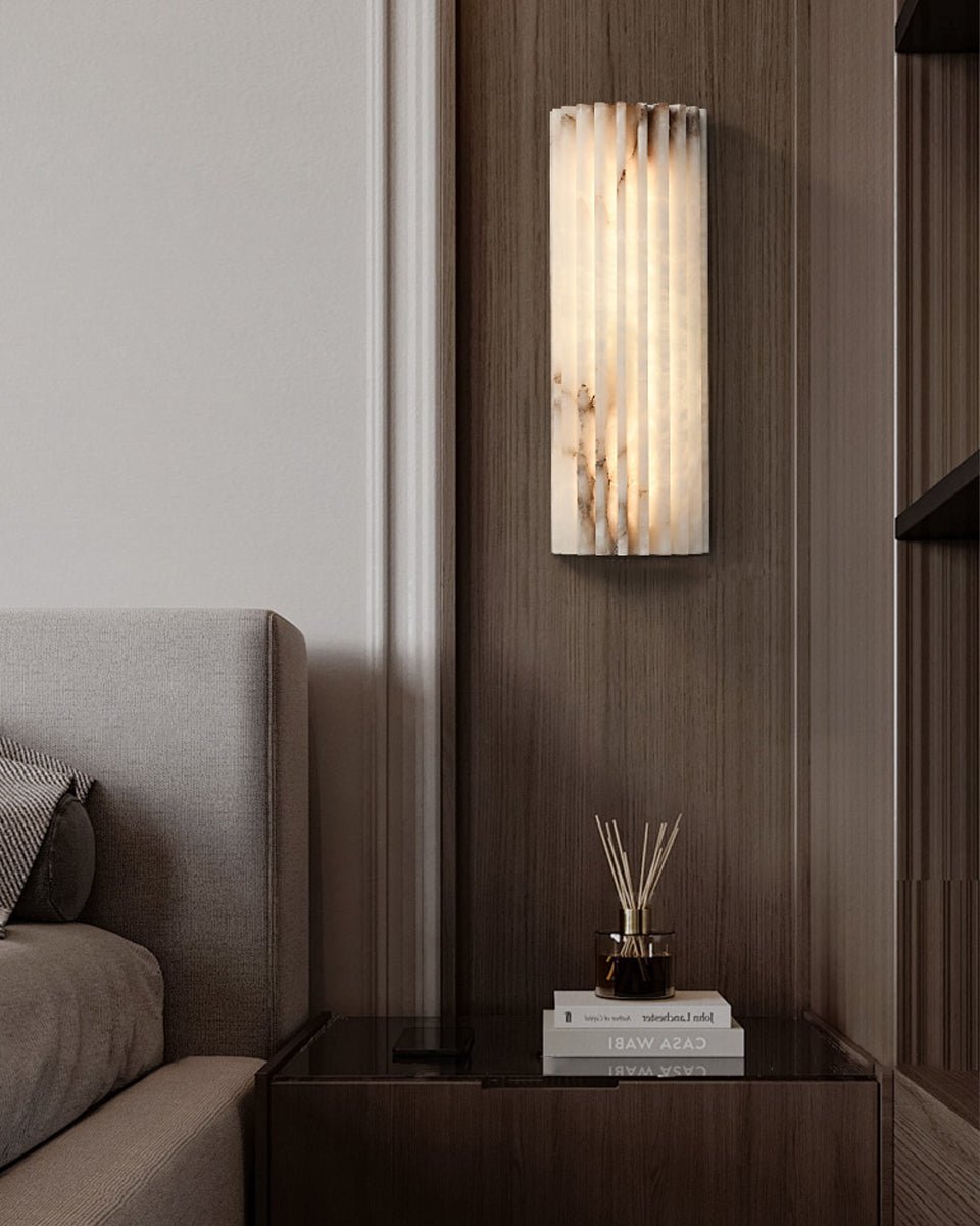 Alvia Alabaster Wall Light, Hardwired Wall Sconce, detail 23