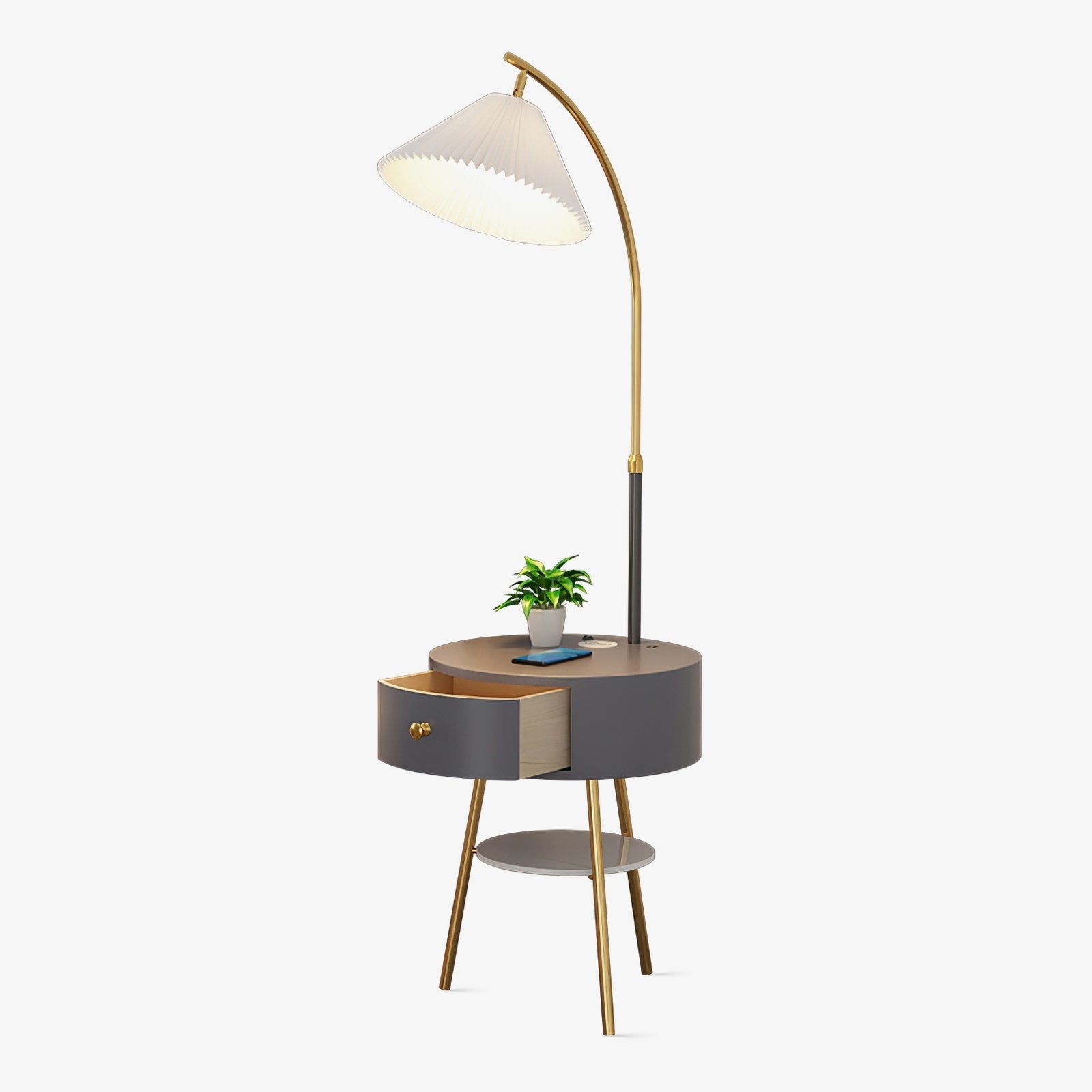 Pleated Arc Floor Light Floor Lamp