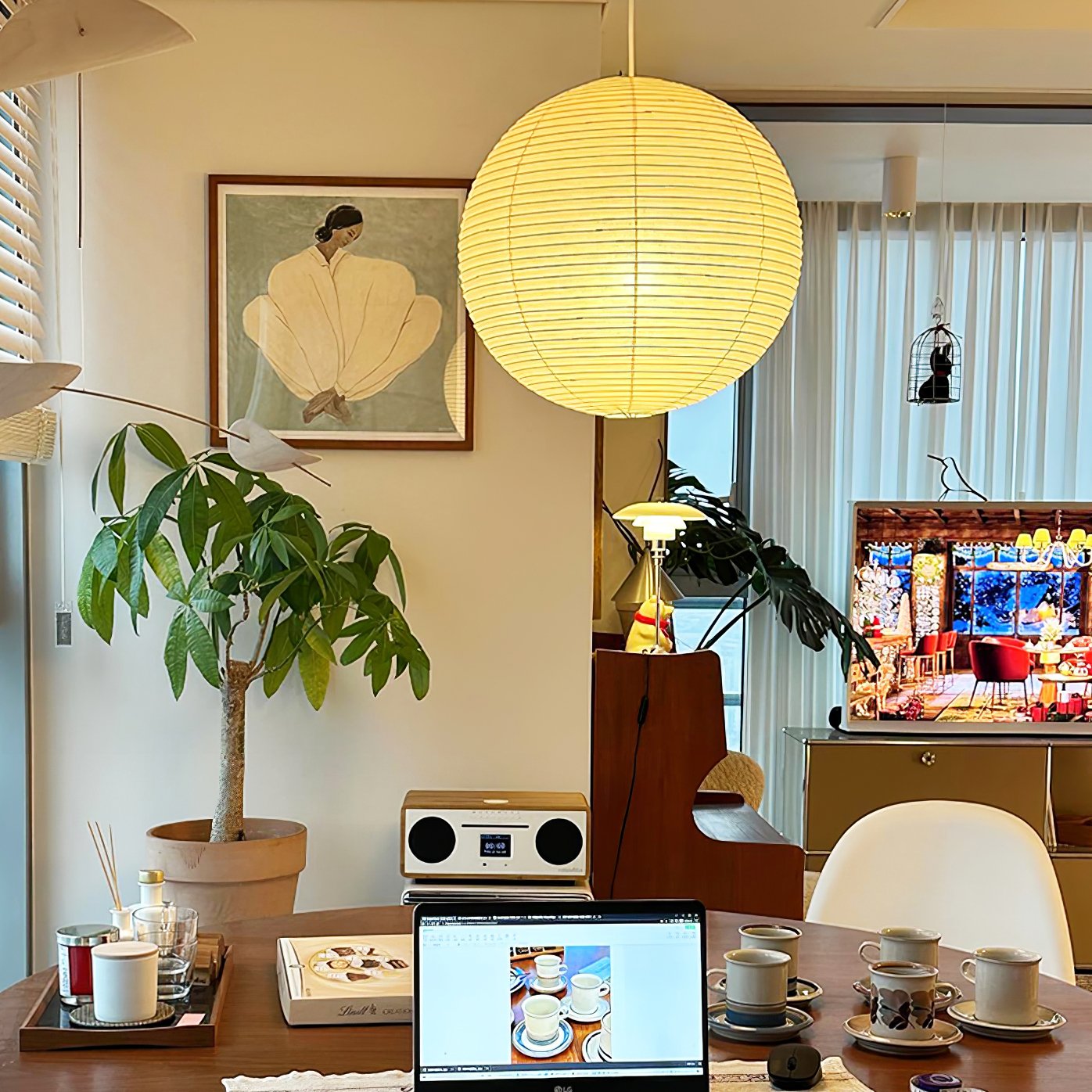 Washi Paper Round Series Ceiling Light