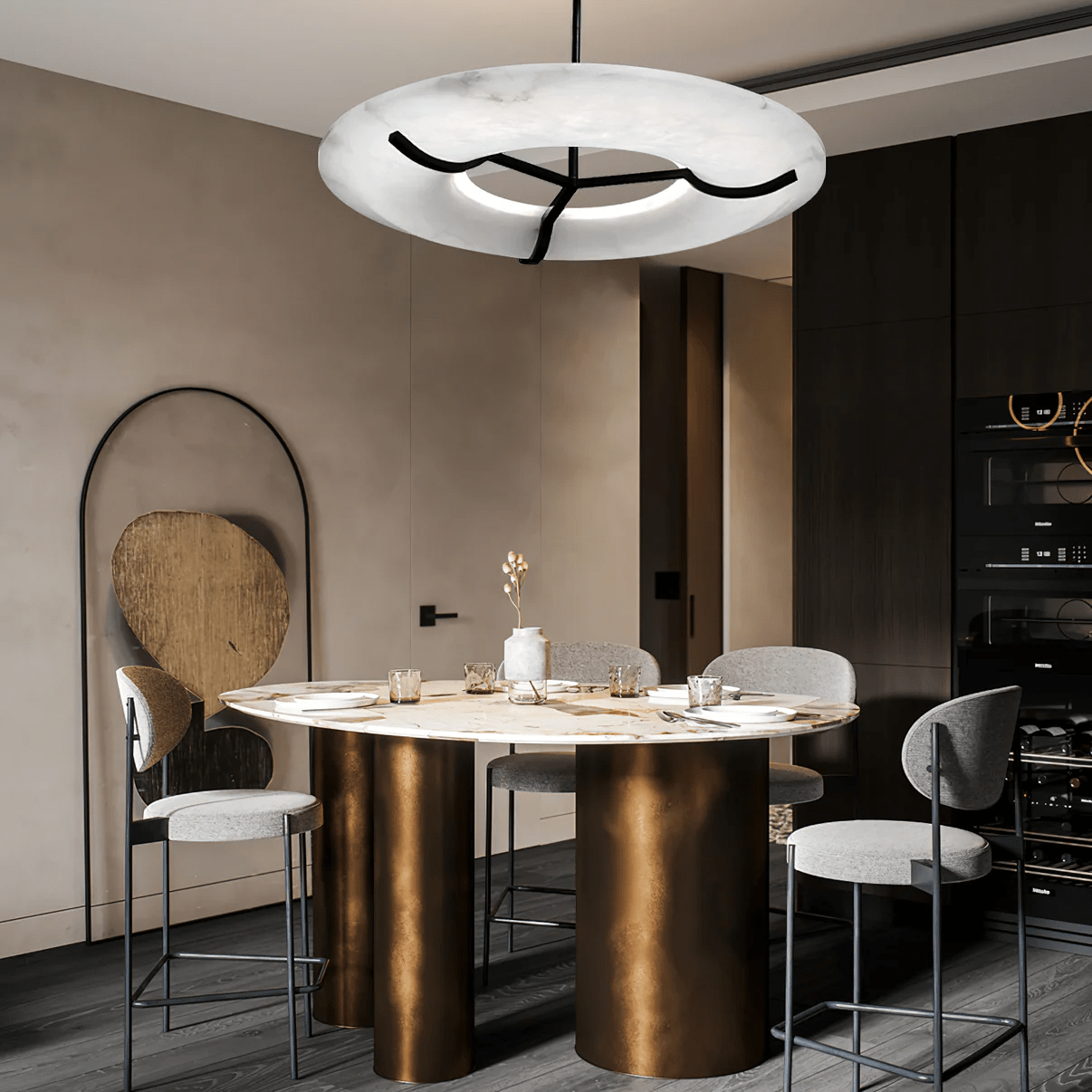 Carve Alabaster Chandelier