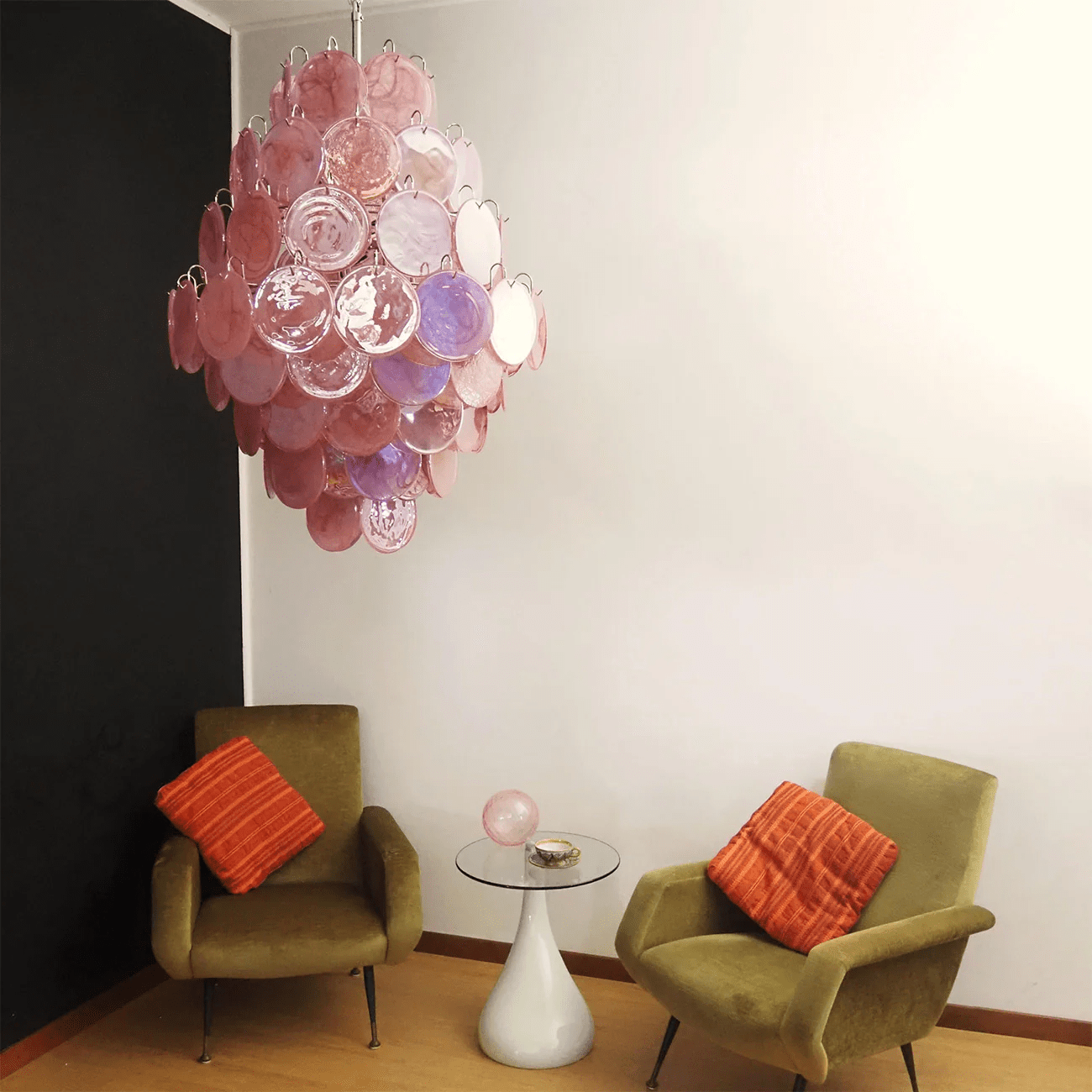 Rosa Murano Glass Chandelier
