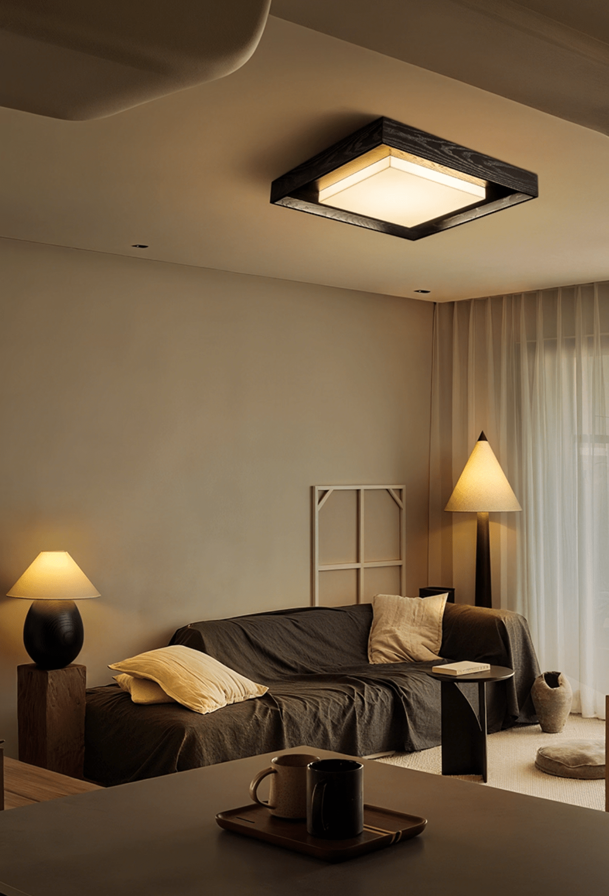 Kurin Wood Frame Ceiling Light detail view 18