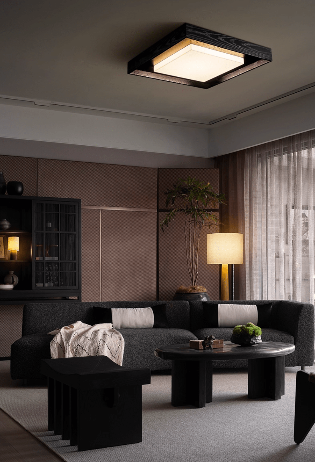 Kurin Wood Frame Ceiling Light detail view 17