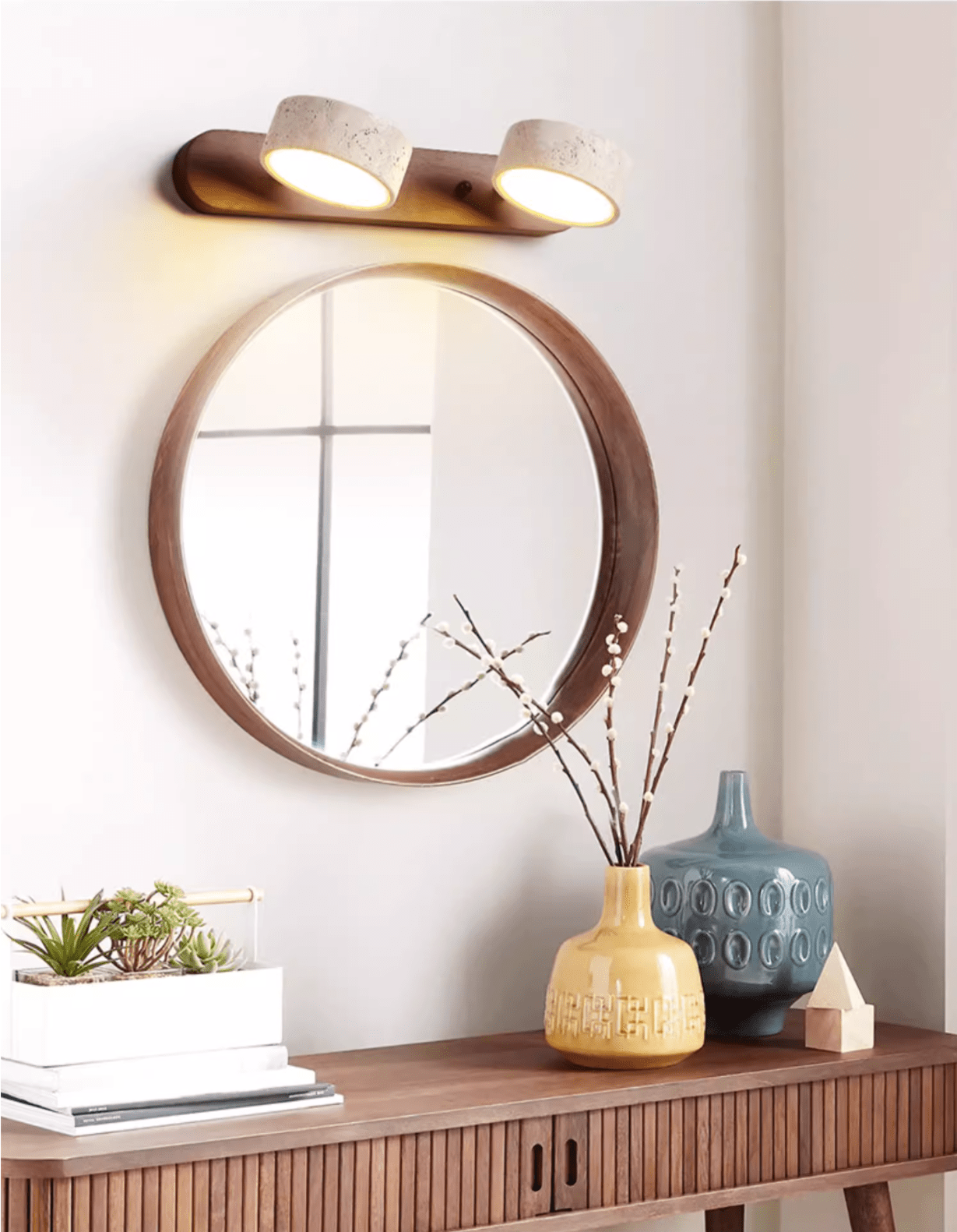 Travertine Duo Rechargeable Wall Light Vanity Light