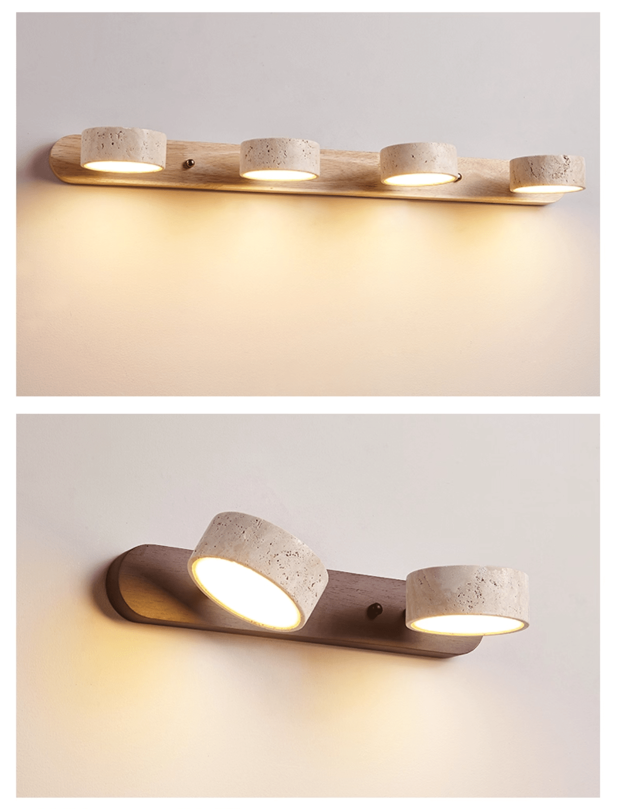Travertine Duo Rechargeable Wall Light Vanity Light