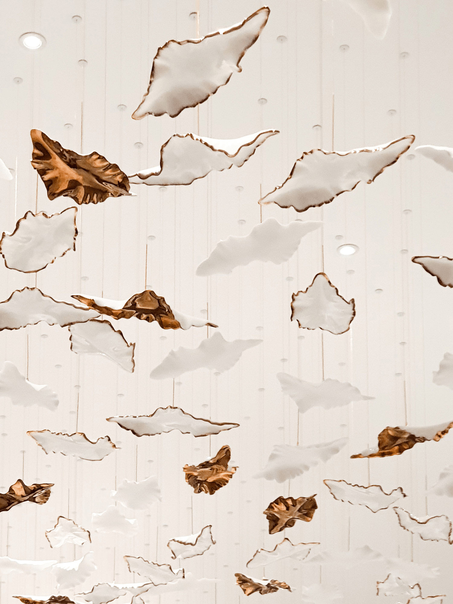 Leaf Twisted Sculptural Customizable Chandelier