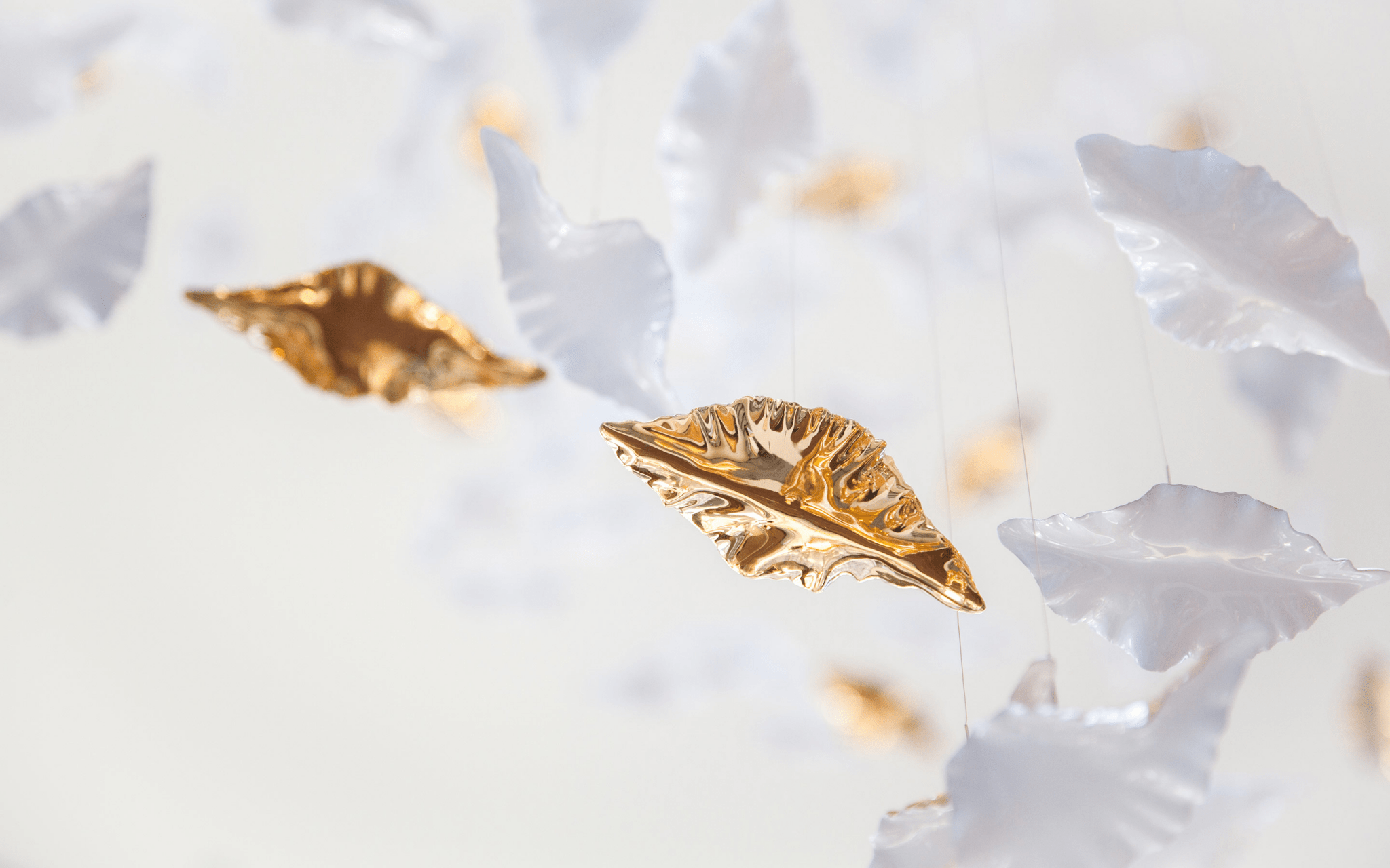 Leaf Twisted Sculptural Customizable Chandelier