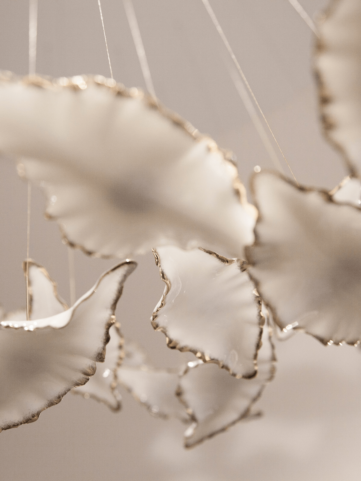 Leaf Twisted Sculptural Customizable Chandelier