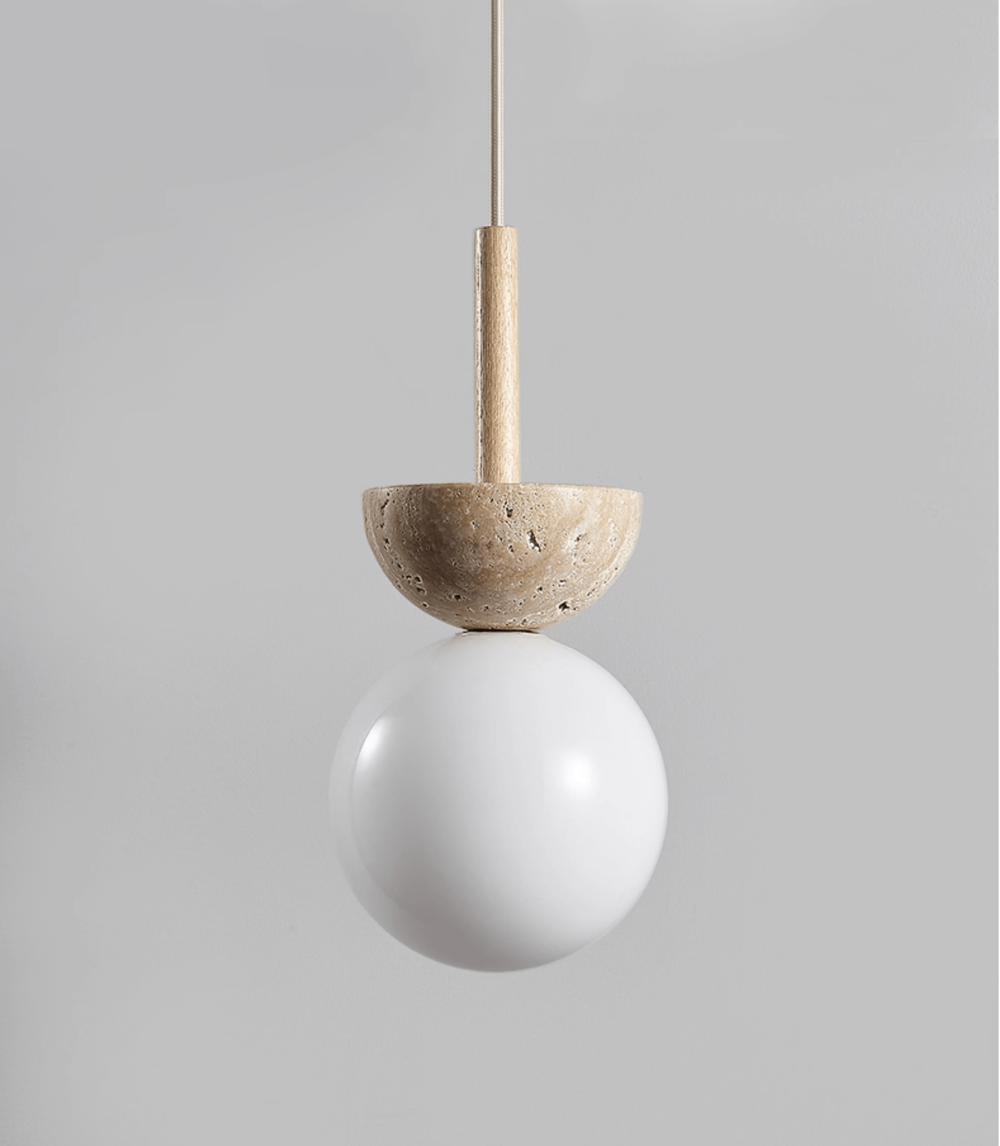 Travertine Half Duo Pendant Light