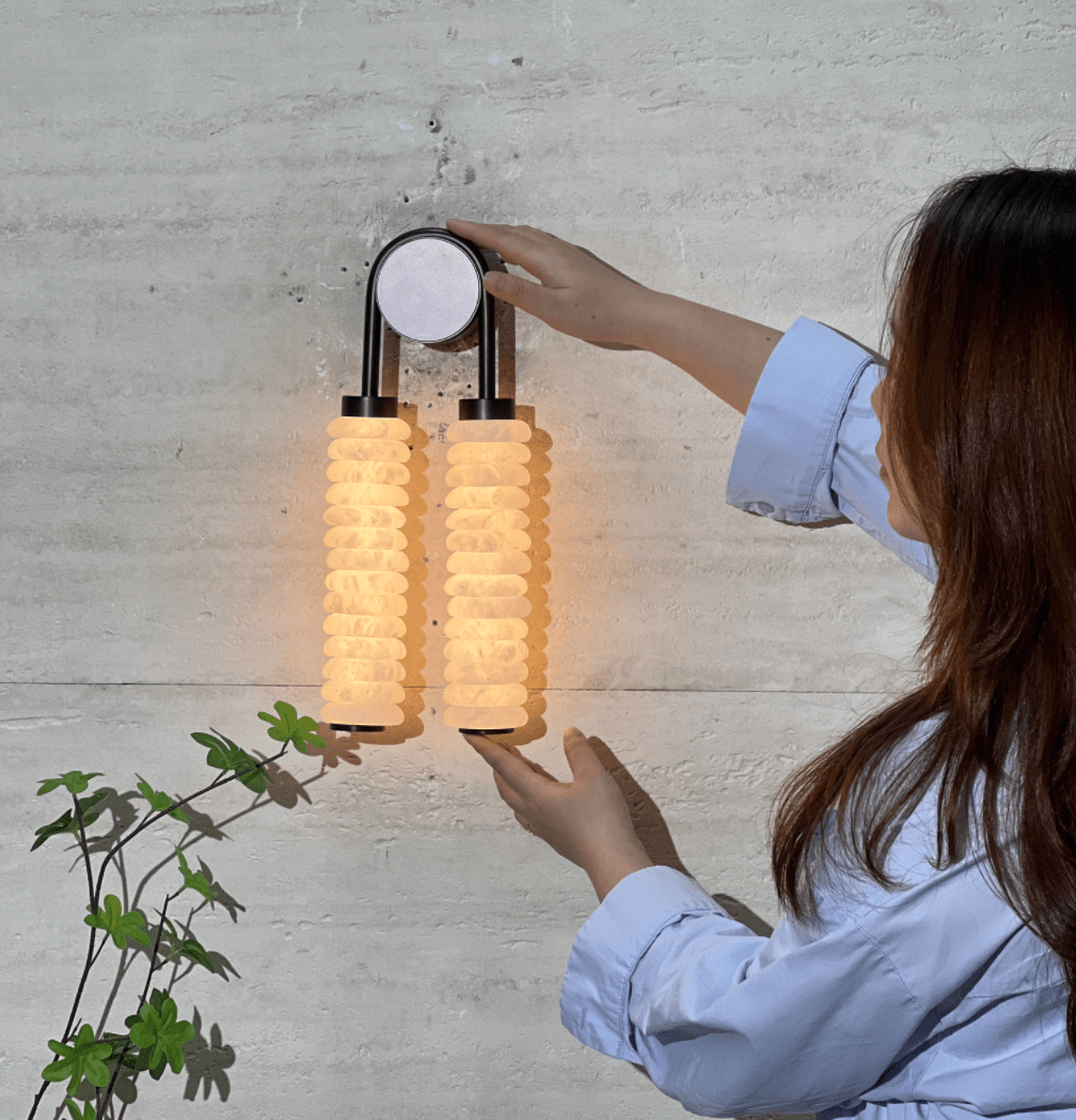 Calla Ribbed Alabaster Sconce