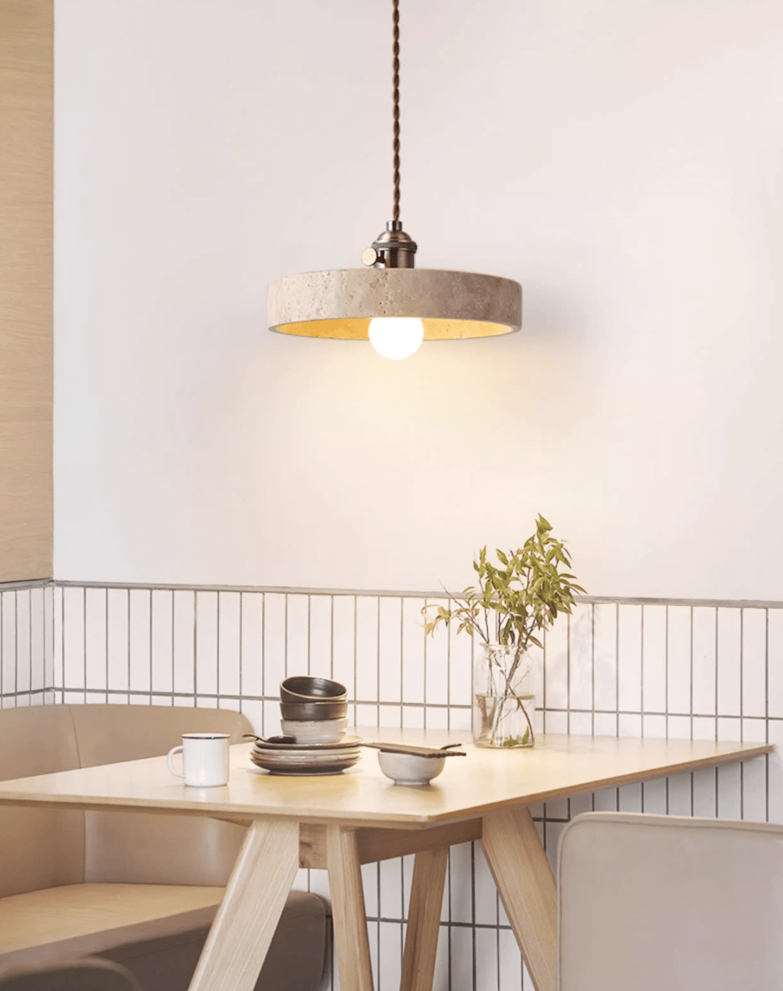 Terraform Travertine Pendant Light