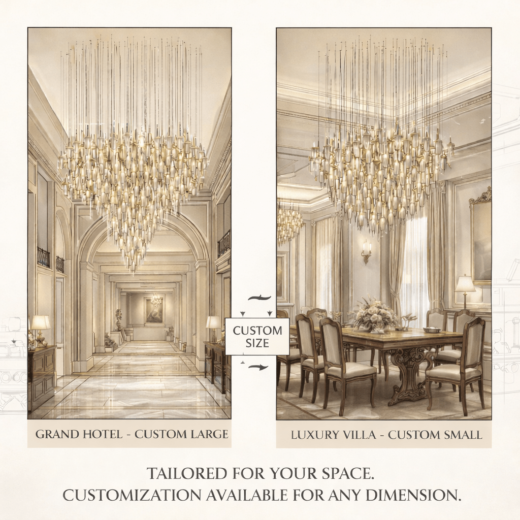 Vitara Glass Drop Customizable Chandelier