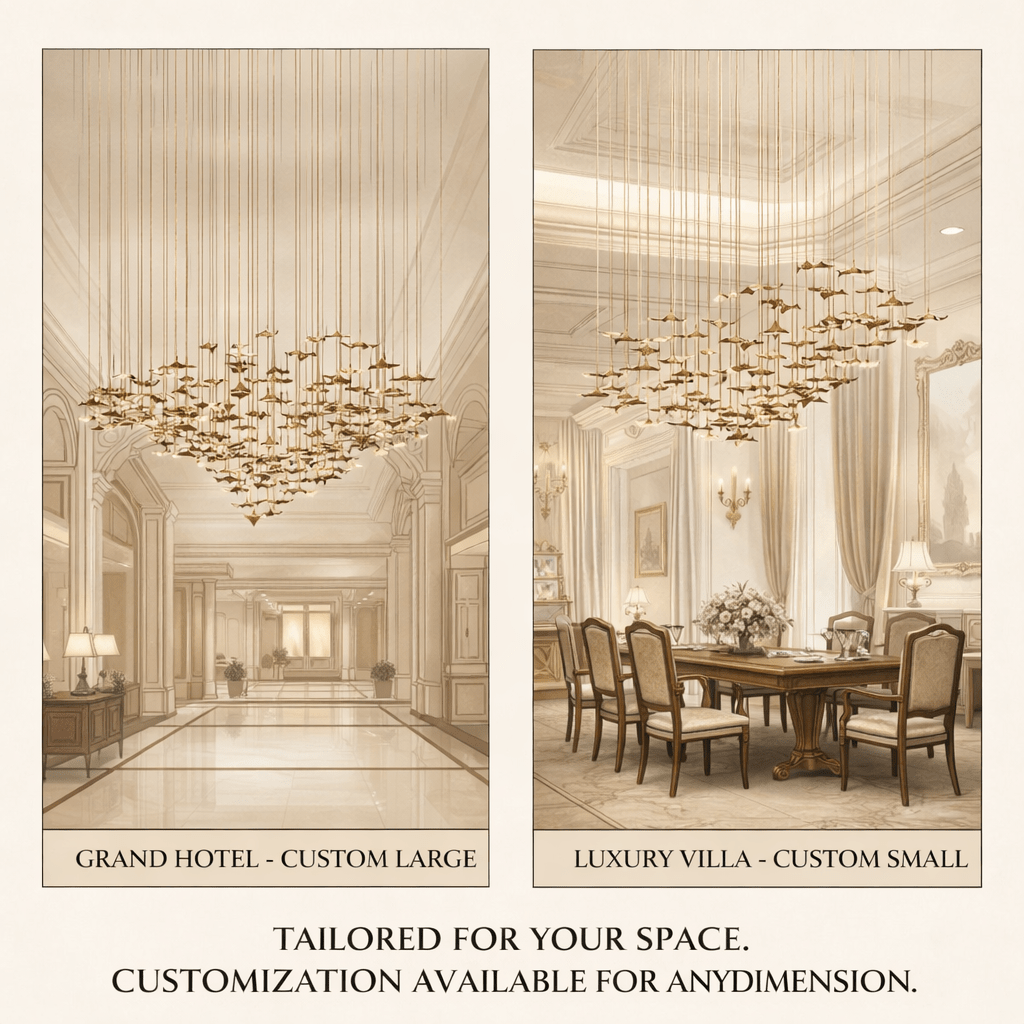 Leaf Twisted Sculptural Customizable Chandelier