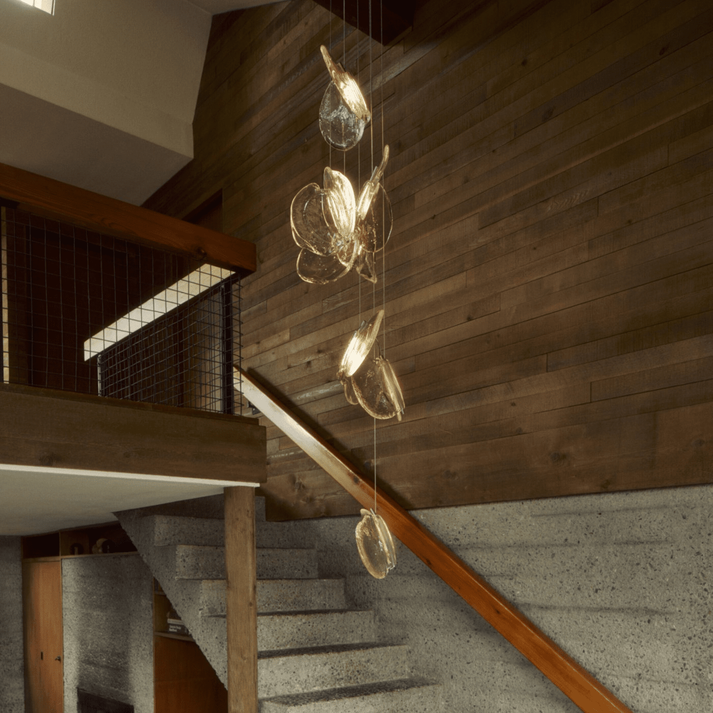 Luminous Glass Petals Chandelier