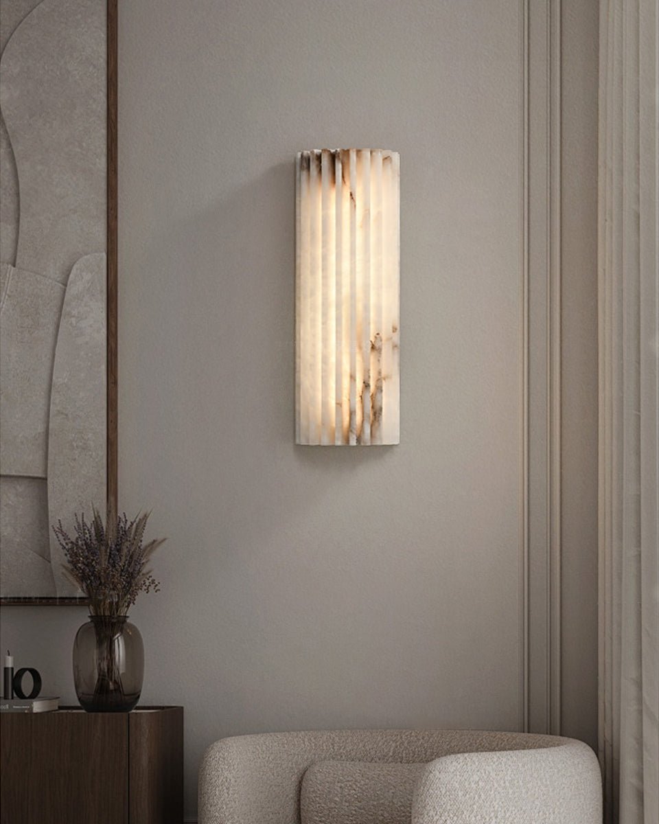 Alvia Alabaster Wall Light, Hardwired Wall Sconce, detail 26