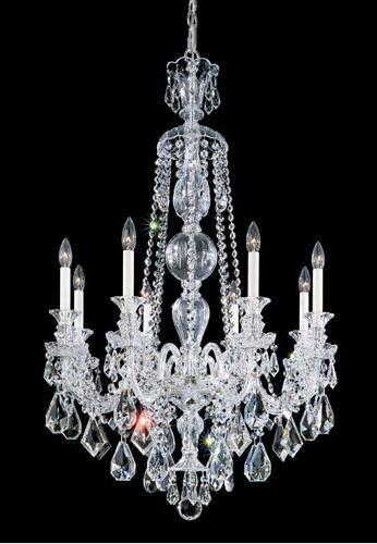 Silver Eight-Light Clear Heritage Handcut X Chandelier