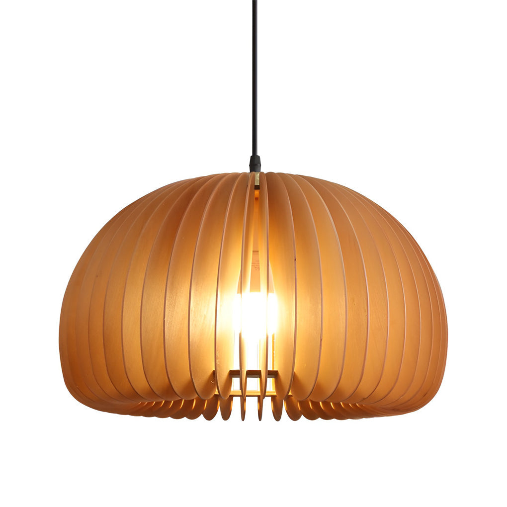 Wood Pumpkin-Shaped Retro Nordic Chandelier