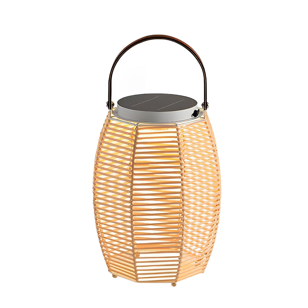 Portable Rattan LED Waterproof Solar Powered Floor Lamp