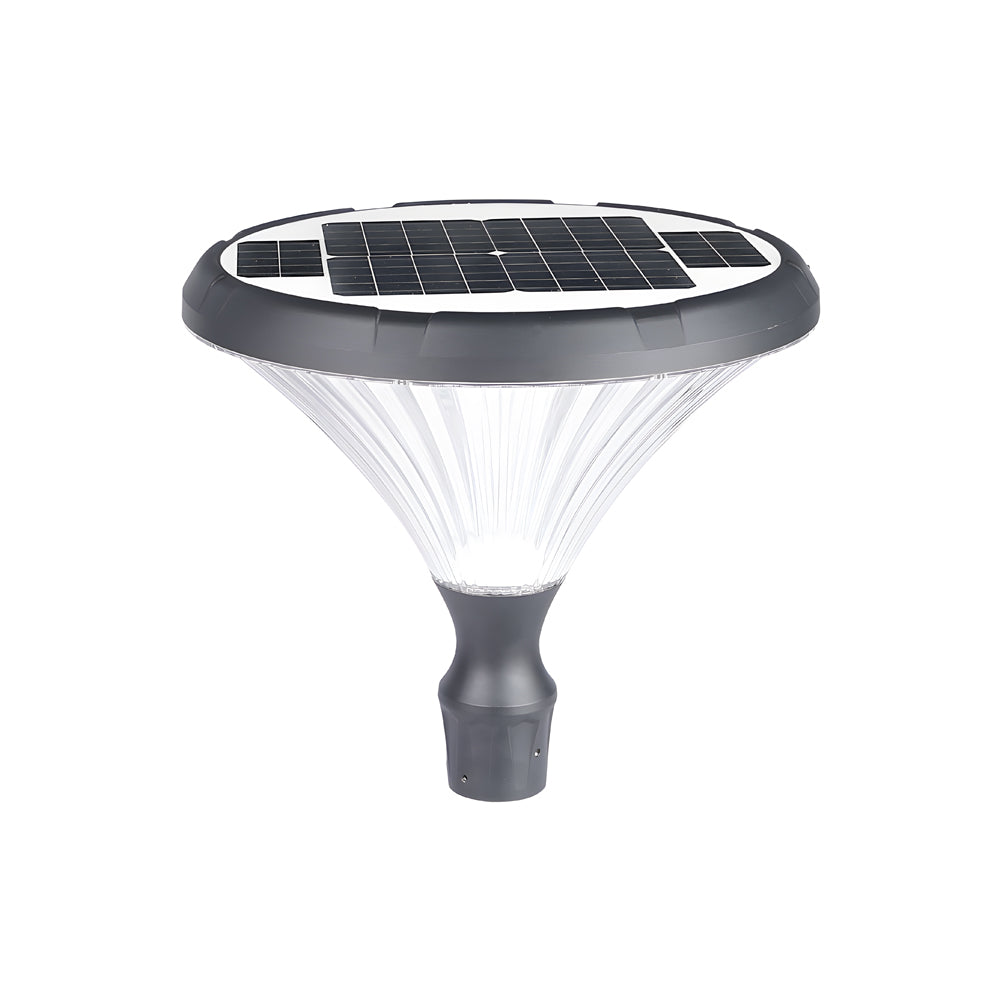 1-Light Black Outdoor LED Solar Lamp Post and Pole