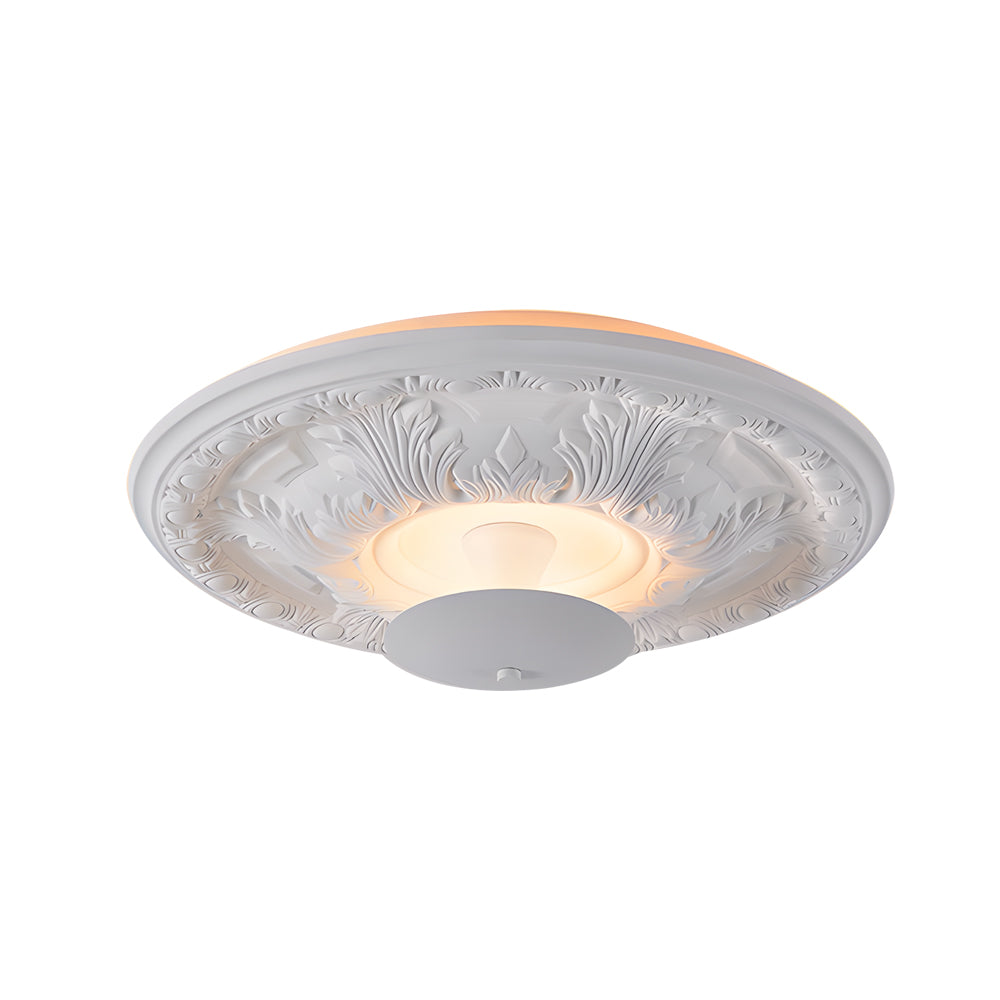 19.7-inch Round Gypsum Relief Dimmable LED Flush Mount